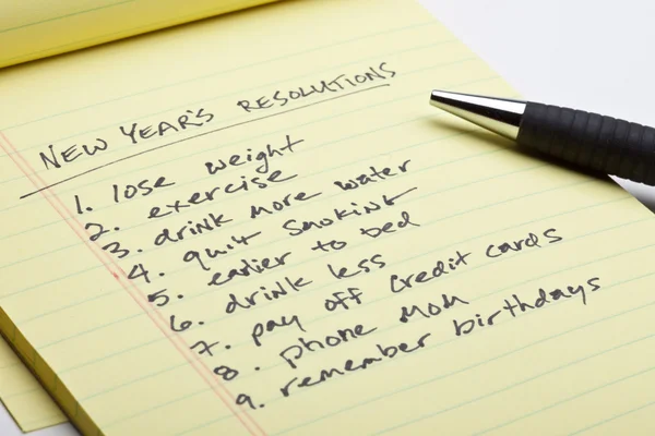 New Years Resolution List — Stock Photo, Image