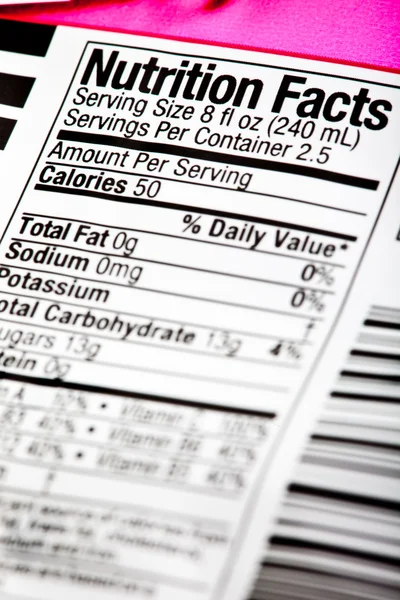 Nutrition Label — Stock Photo, Image