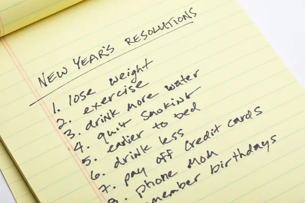Lista de resolução de Ano Novo Imagem De Stock