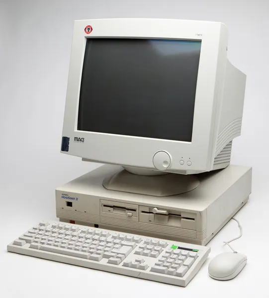 古いコンピュータ システム ストックフォト