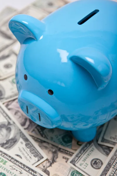 Piggy Bank and Money — Stock Photo, Image