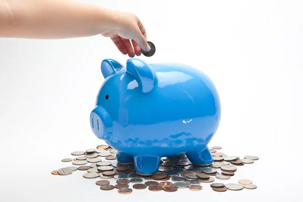 Piggy Bank and Money — Stock Photo, Image