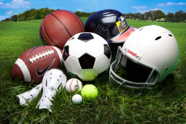 Spor Dişli - topları ve kask