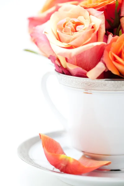 Copo de chá Flores — Fotografia de Stock
