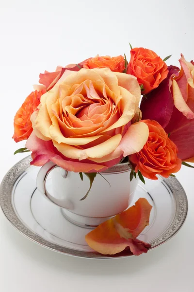 Kwiaty kubek herbaty — Zdjęcie stockowe