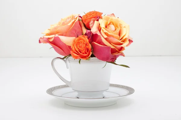 Copo de chá Flores — Fotografia de Stock