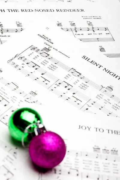 Kerstmis bladmuziek — Stockfoto