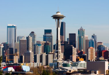 Seattle şehir merkezi havadan görünümü