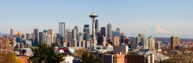 Seattle panorama havadan görünüm