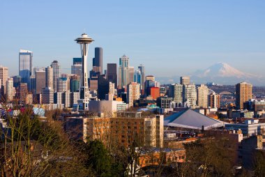 Seattle şehir merkezi havadan görünümü