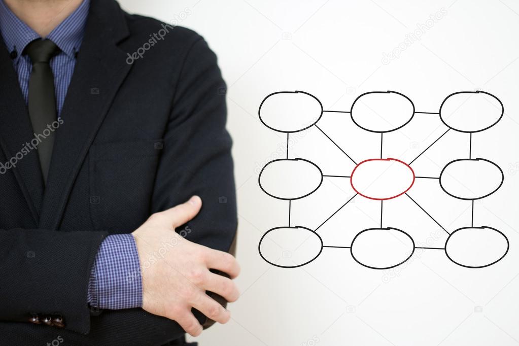 Bussines man with empty diagram