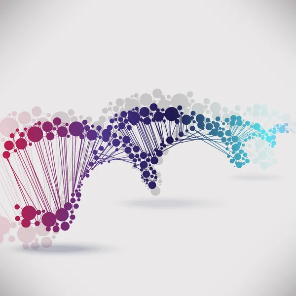 Abstract geometric lattice DNA, the scope of molecules, the molecules in the circle. — Stock Photo, Image