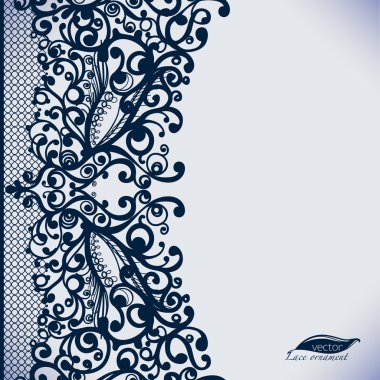 Abstract Lace Ribbon vintage vertical seamless pattern.