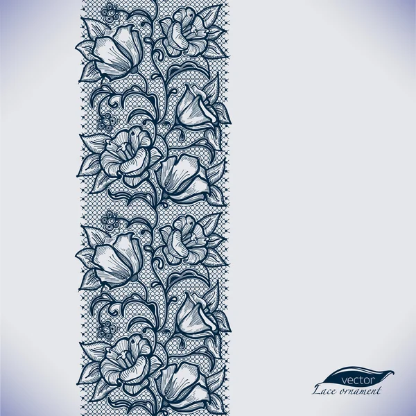 Abstracto Lace Ribbon vintage patrón vertical sin costuras . — Vector de stock