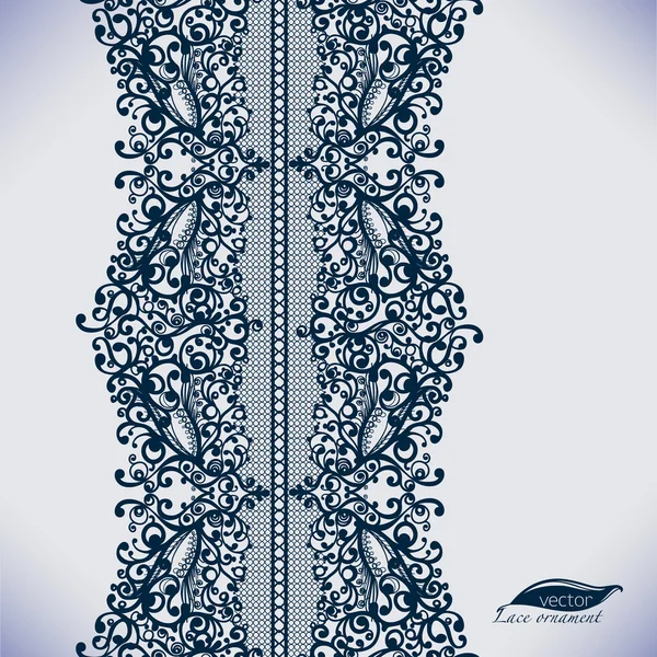 Abstracto Lace Ribbon vintage patrón vertical sin costuras . — Archivo Imágenes Vectoriales