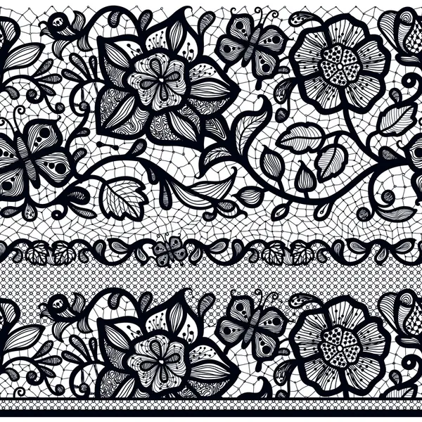 Abstract seamless lace pattern with flowers and leaves. — Stock Vector