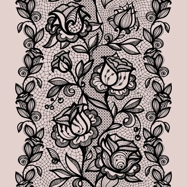 Abstract seamless lace pattern with flowers and leaves. — Stock Vector