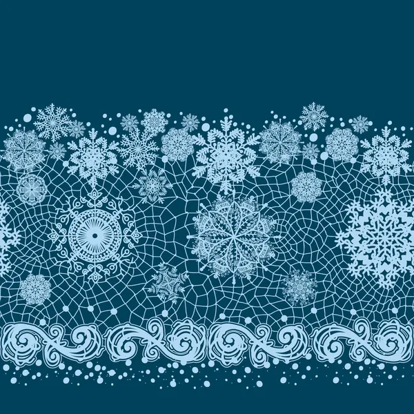 Dentelle abstraite d'hiver des flocons de neige . — Image vectorielle