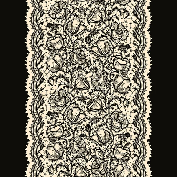 Αφηρημένη άνευ ραφής δαντέλα μοτίβο με λουλούδια — Διανυσματικό Αρχείο