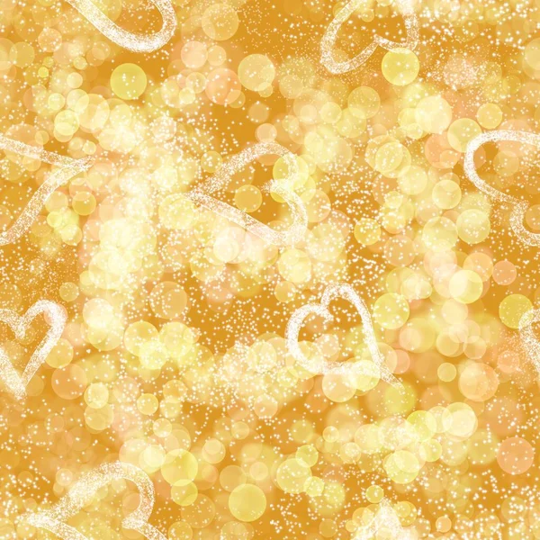 Seamless pattern with gold golden glitter shiny background. Metal metallic shimmering glow texture, luxury fashion design. Yellow abstract sparkle New Year Christmas celebration party print. — Stock fotografie