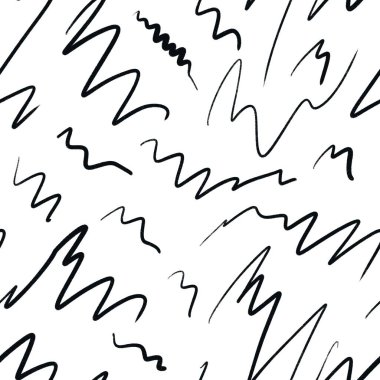 Kusursuz el çizimi, siyah ve beyaz soyut desen. Tek renkli geometrik çizgiler spiraller kıvrımlar oluşturur. Modern minimalist dekorasyon için kağıt kaplama duvar kâğıdı