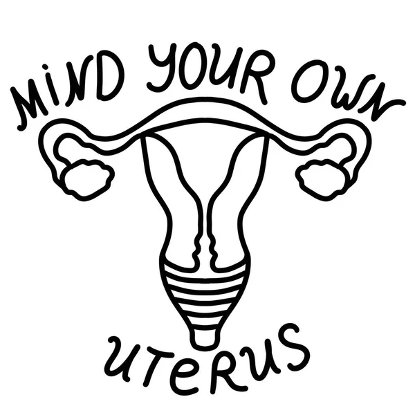 Attention Votre Propre Illustration Dessinée Main Féminisme Concept Droits Reproductifs — Photo