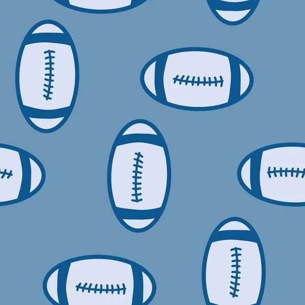 Hand Drawn American Football Seamless Pattern Blue Sports Football Helmet — Stock Photo, Image