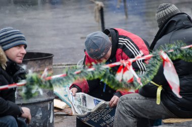 Ukraine euromaidan in Kiev clipart