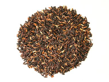 izole beyaz zemin üzerine siyah Tayland pirinç