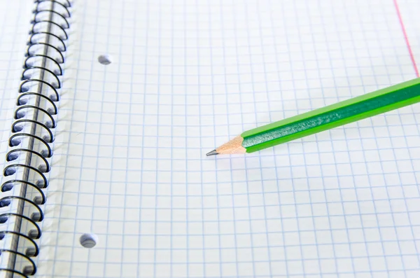 Exercise book and pencil writing — Stock Photo, Image