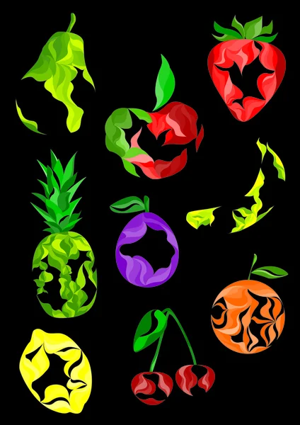 Frutos abstractos — Vector de stock