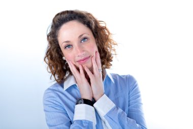 genç bir çift kadın üzerindeki ışık backgroung portresi