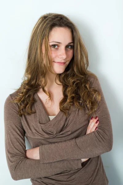 Isolated portrait of a cheerful young women — Stock Photo, Image