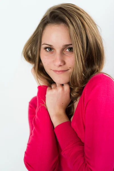 Isolated portrait of a cheerful young women — Stock Photo, Image