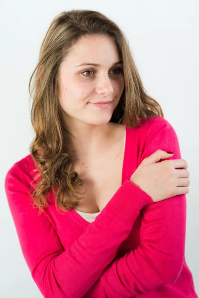 Isolated portrait of a cheerful young women — Stock Photo, Image