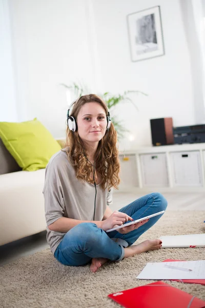 Cheerful teenager relaxed at home — Stok fotoğraf