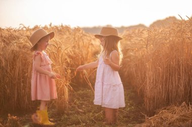 Hasır şapkalı ve pembe elbiseli iki küçük kız buğday tarlasında eğleniyor. Kız arkadaşlar birbirinin burnunu çavdar viskisiyle gıdıklıyor. Sarı lastik çizmeli abla, diğeri çamurda yalınayak.