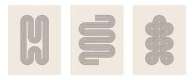 Organik doğal şekilli orta çağ modern minimalist sanat baskısı. Bej üzerine asgari geometrik siyah çizgi olan soyut çağdaş estetik arka plan. Boho duvar dekoru.