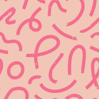 Soyut zarif çizgi fırça darbesi şekilleri ve çıplak renklerle çizgileri olan estetik çağdaş yazdırılabilir dikişsiz desen. Minimalist orta yüzyıl biçim vektör illüstrasyon duvarında Pastel boho arkaplanı