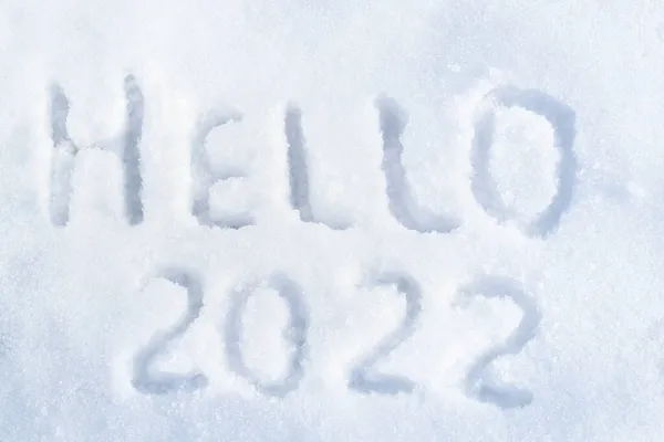 2022年白雪表面登记你好 — 图库照片