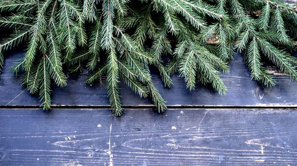 Árvore Abeto Natal Conselho Madeira Cartão Saudação Natal Férias Ano — Fotografia de Stock
