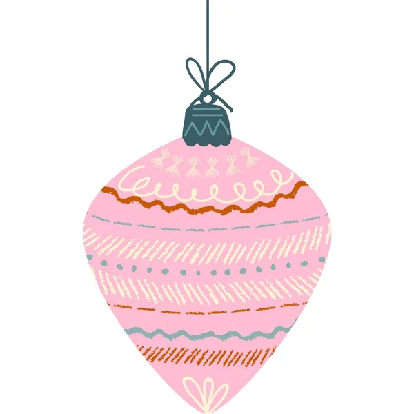 Christmas ornament vector, hanging xmas ball icon — Stock Vector