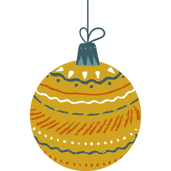 Рождественский шар икона безделушки, векторный декор елки — стоковый вектор