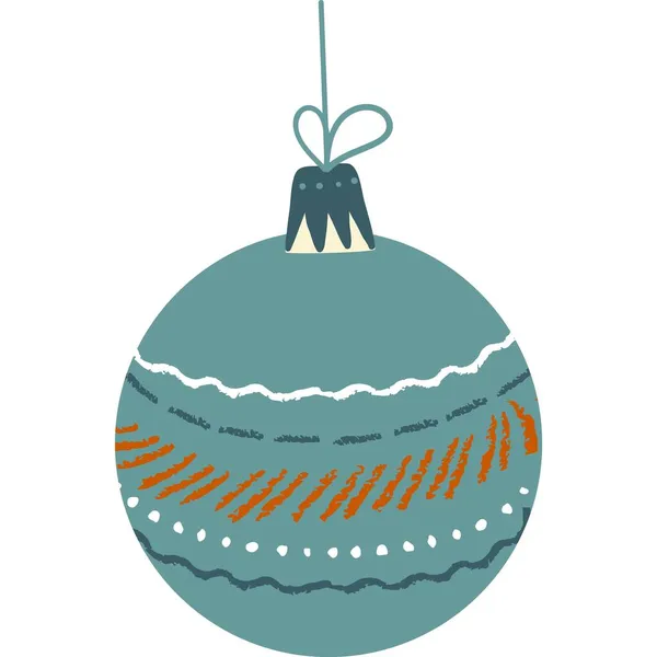 Colorido bola de Navidad decoración plana icono vector — Vector de stock