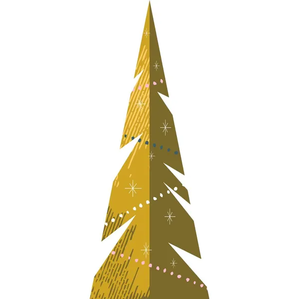 Árbol de Navidad en estado natural icono de vector — Vector de stock