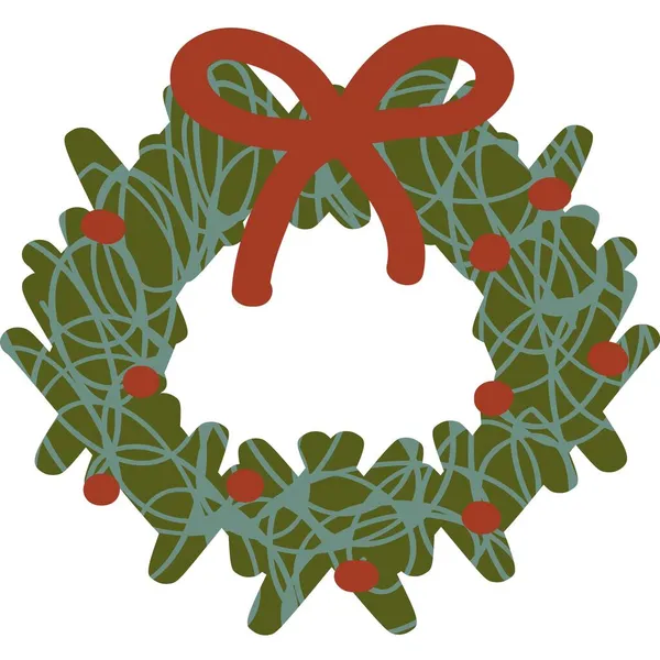 Corona de Navidad icono vector invierno vacaciones marco — Vector de stock