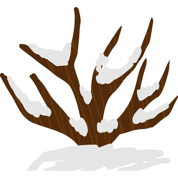 Verschneiter Baum Symbol Winterzeit Vektor isoliert — Stockvektor