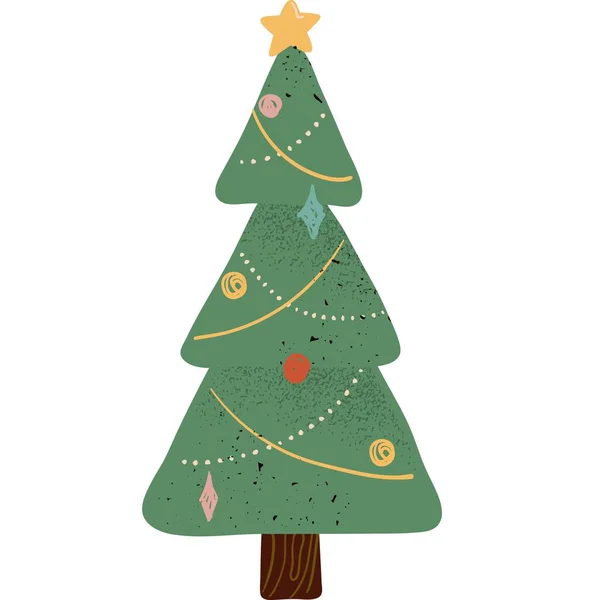Árbol de Navidad icono vectorial aislado en blanco — Vector de stock