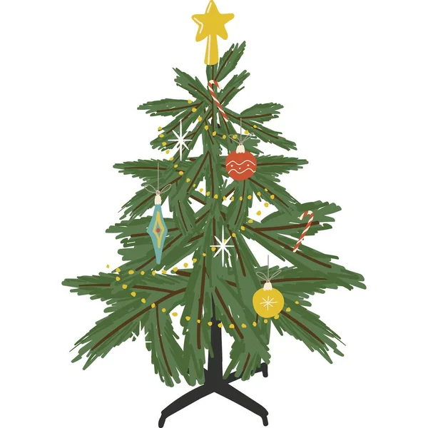 Icono de árbol de Navidad falso vector aislado en blanco — Vector de stock