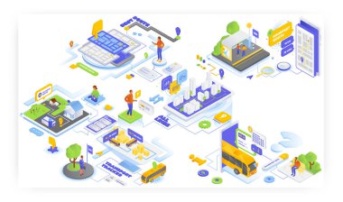Çevrimiçi rota planlayıcı, ulaşım takip cihazı, vektör izometrik çizim. Şehir toplu taşıma konumu takibi, GPS navigasyon mobil uygulaması. Otobüs rotası çizelgesi. Telefondaki favori yerleri kaydet.